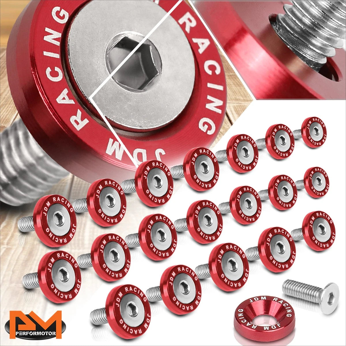 20Pcs Aluminum M6 X 1.0 Fender Washers for Universal (2000–2023)