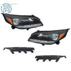 Halogen Headlights for Chevy Malibu (2013–2015) W/O Bulb, Black