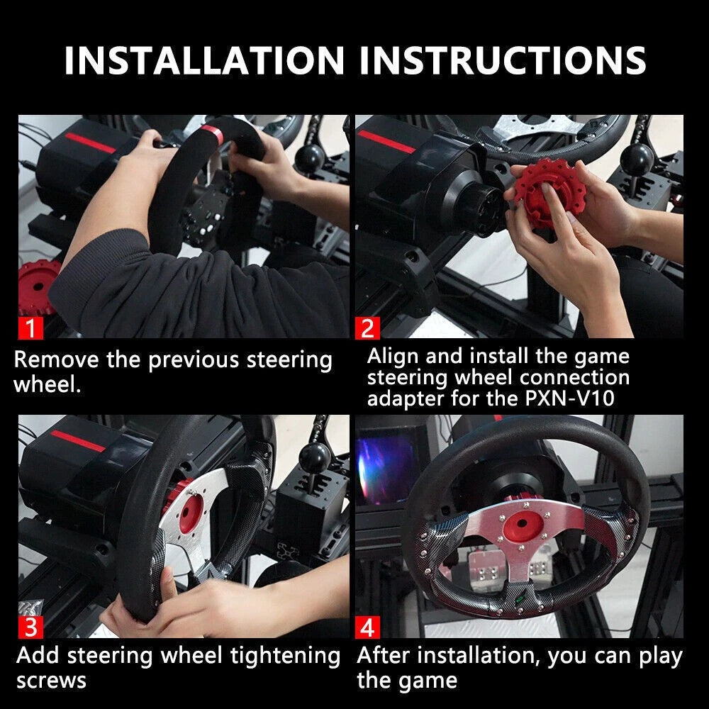 Suede Leather Steering Wheel for PXN V10