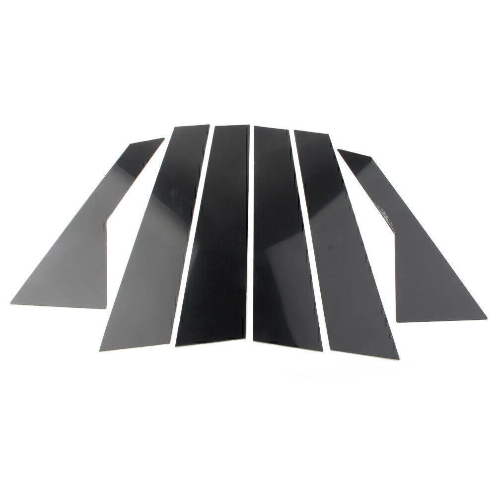 Set of 6 Door Trim Pillar Posts for VW Jetta (2019–2021) - Black Piano Finish