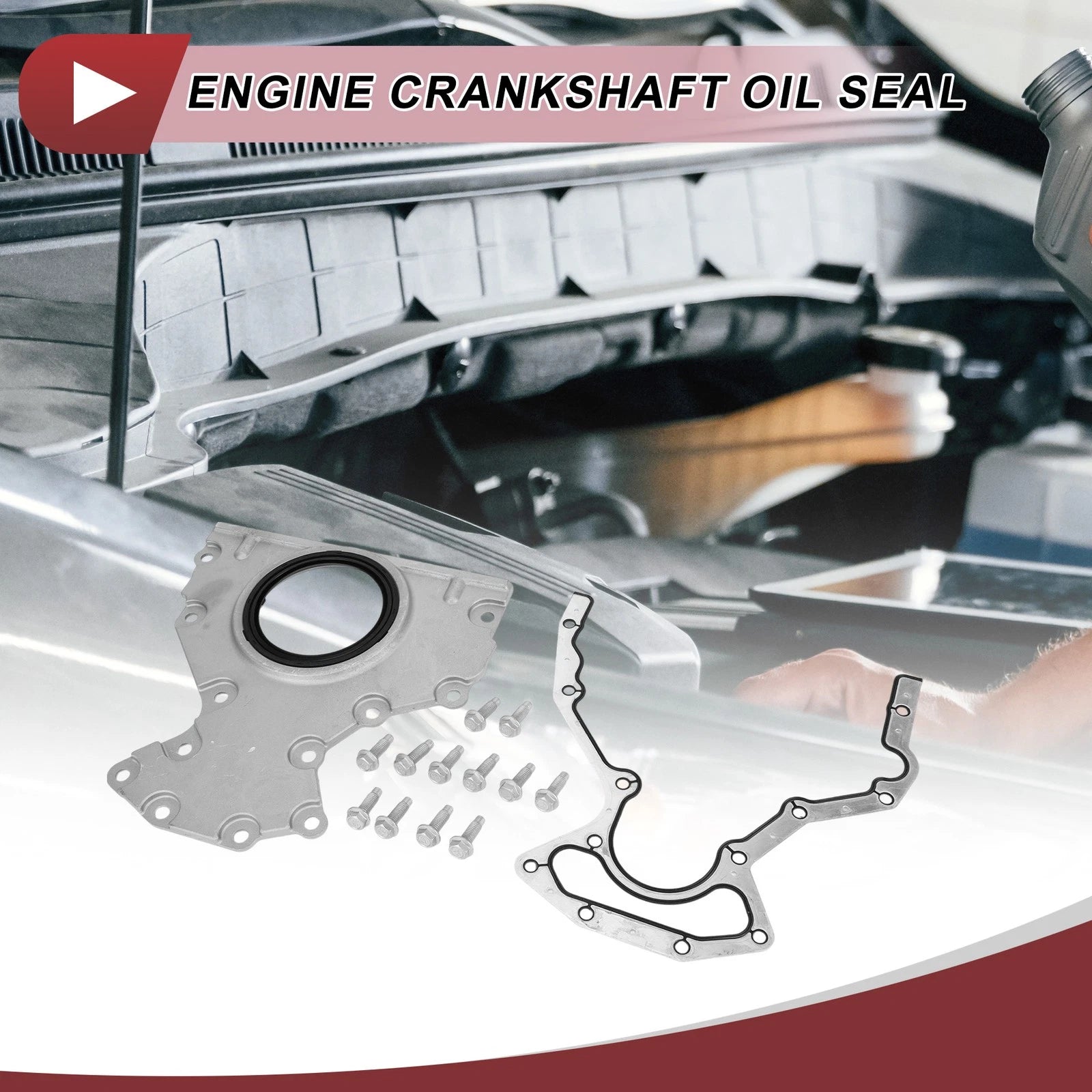 Set of 1 Crankshaft Oil Seal with Flange for GMC Chevy 4.8 5.3 6.0 (No.12633579)