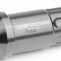 Set of 20 Open End M12x1.25 50mm Tall Gun Metal Aluminum Lug Nuts + Lock Key