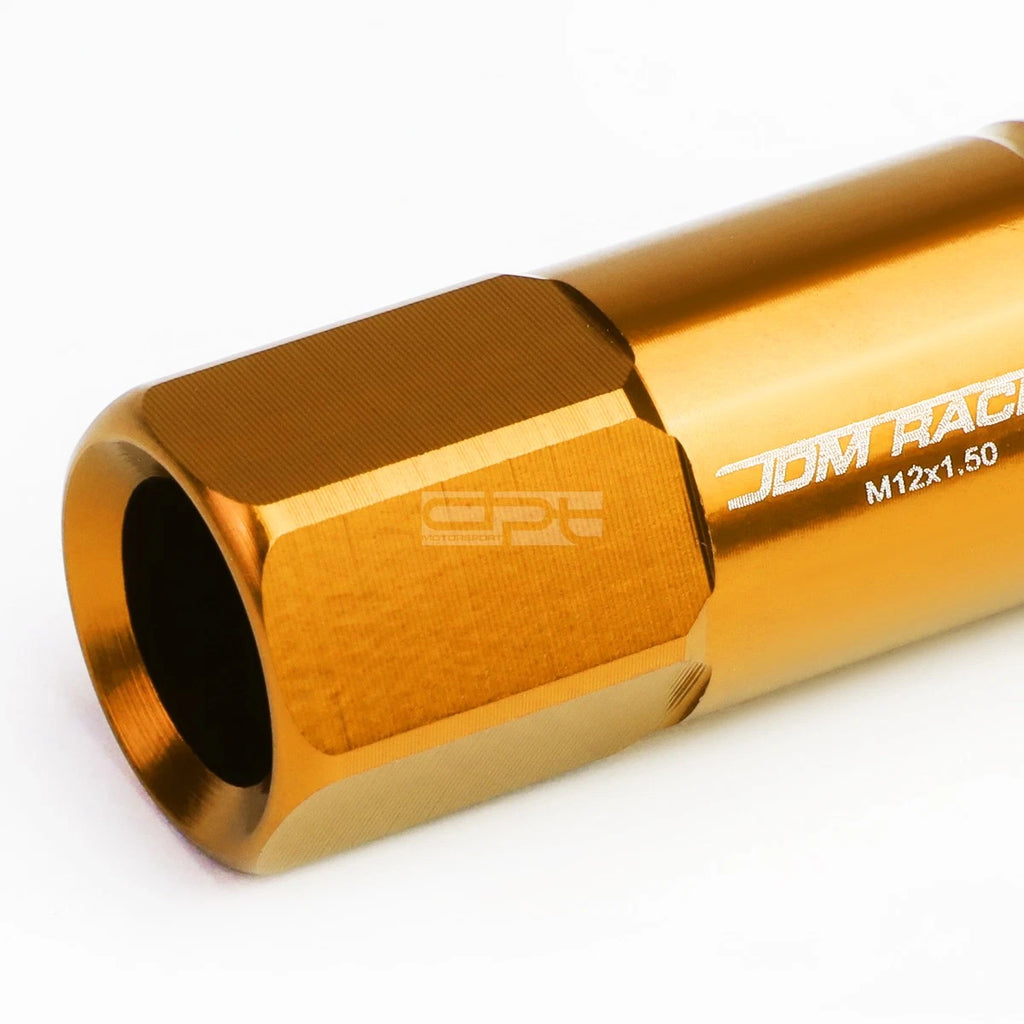 20 PC Open End M12x1.5 60mm Tall Orange Aluminum Lug Nuts for JDM Vehicles