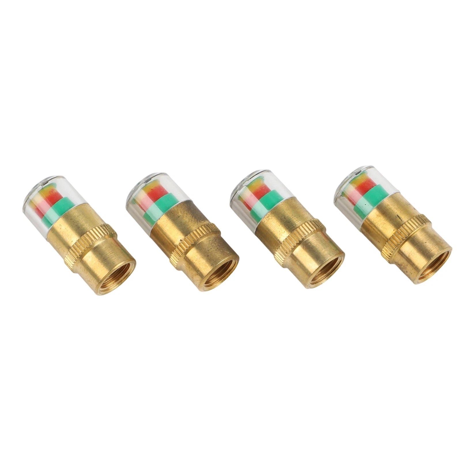 Set of 4 Tire Valve Stem Covers for Universal Use (24 BAR Pressure Indicator)