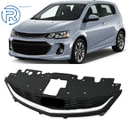 Front Upper Grille for Chevy Sonic (2017–2020) Matte Black Honeycomb Chrome