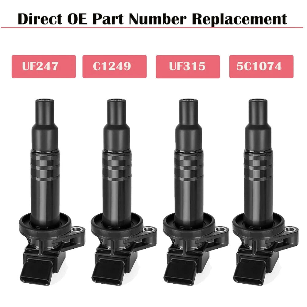 4X Ignition Coils + 4X Iridium Spark Plugs for Toyota Corolla Matrix Vibe (2003–2008)