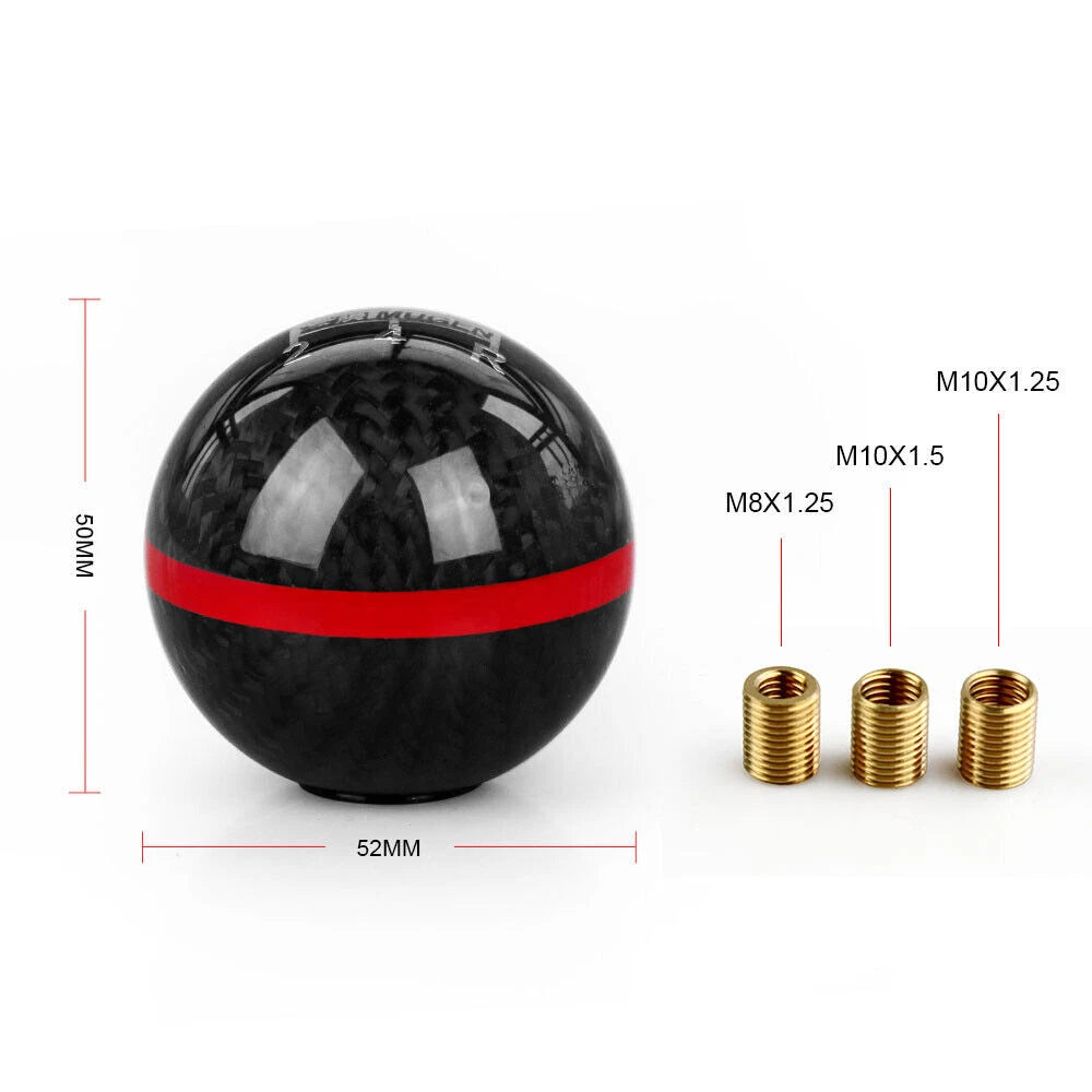 Carbon Fiber Round Ball Shift Knob for Universal Manual Transmission