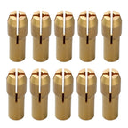 10pcs Brass Drill Chuck Adapter for Mini Rotary Tools (0.5-3.2mm)