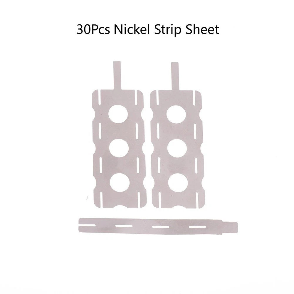 30PCS Nickel Plated Steel Battery Sheets for Spot Welding Battery Connections