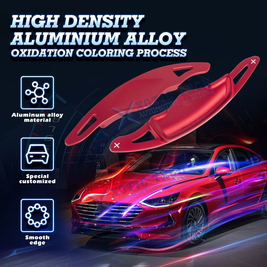 Aluminum Red Paddle Shifter Extensions for Hyundai Genesis G70 (2017-2021)