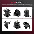 Set of 6 Engine & Trans Mounts for Honda Accord (2003–2007) & Acura TL (2004–2006)
