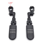 Black Streamliner Footpegs for Harley (1.25" Engine Guard)