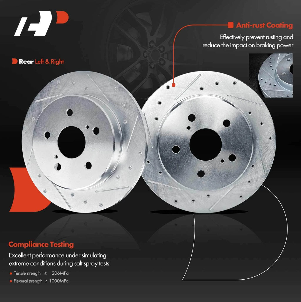 Rear Brake Rotors & Ceramic Pads for Toyota Camry (2018–2022)