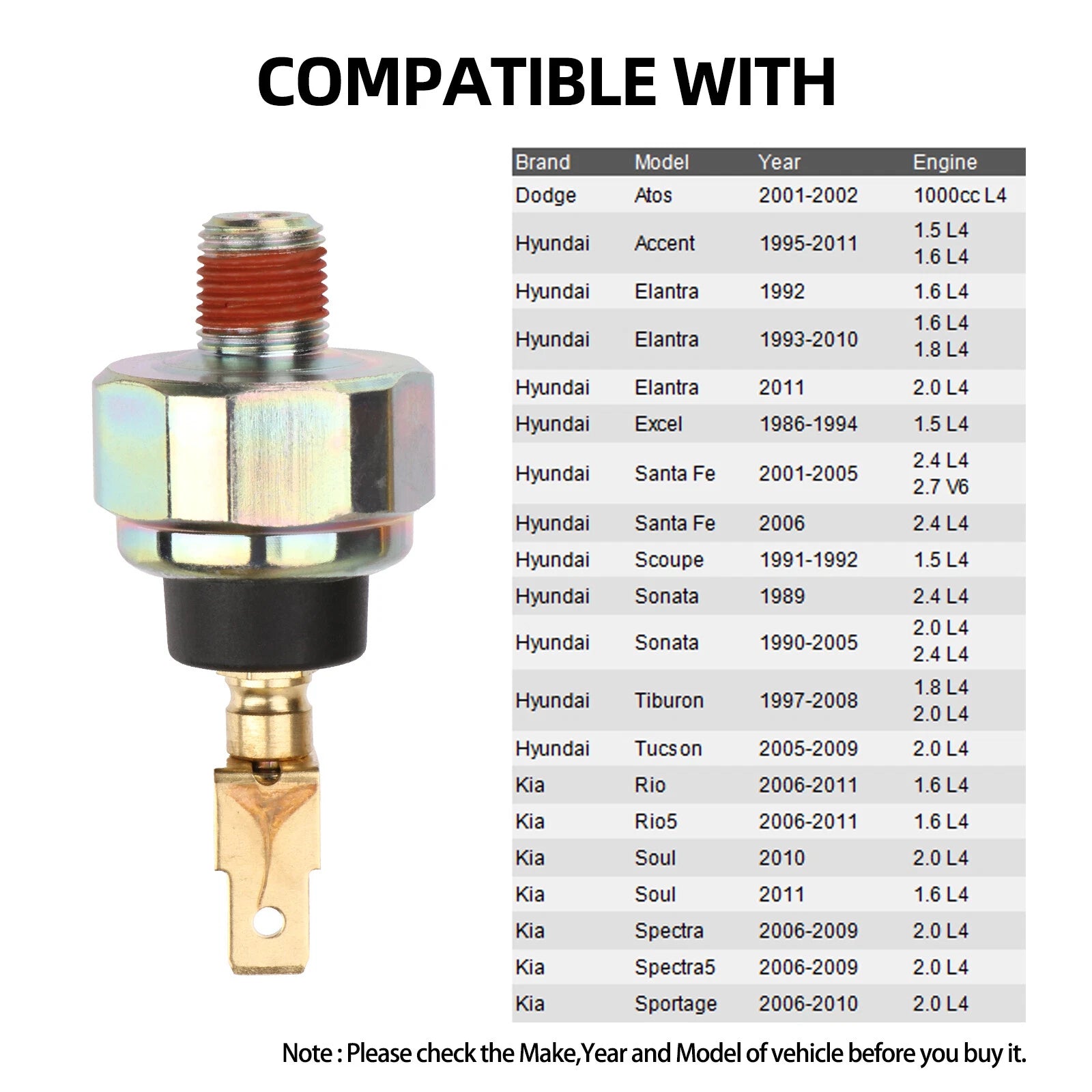 Engine Oil Pressure Sensor for Kia Spectra/Spectra5 (2006–2009) 9475021030