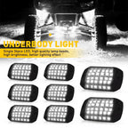 8 Pods Pure White LED Rock Lights for Universal Vehicles