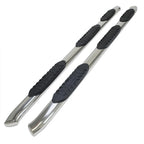 Polished 5in Steel Oval Straight w/Pads Step Nerf Bar for 09-19 Ram 1500 Ext Cab