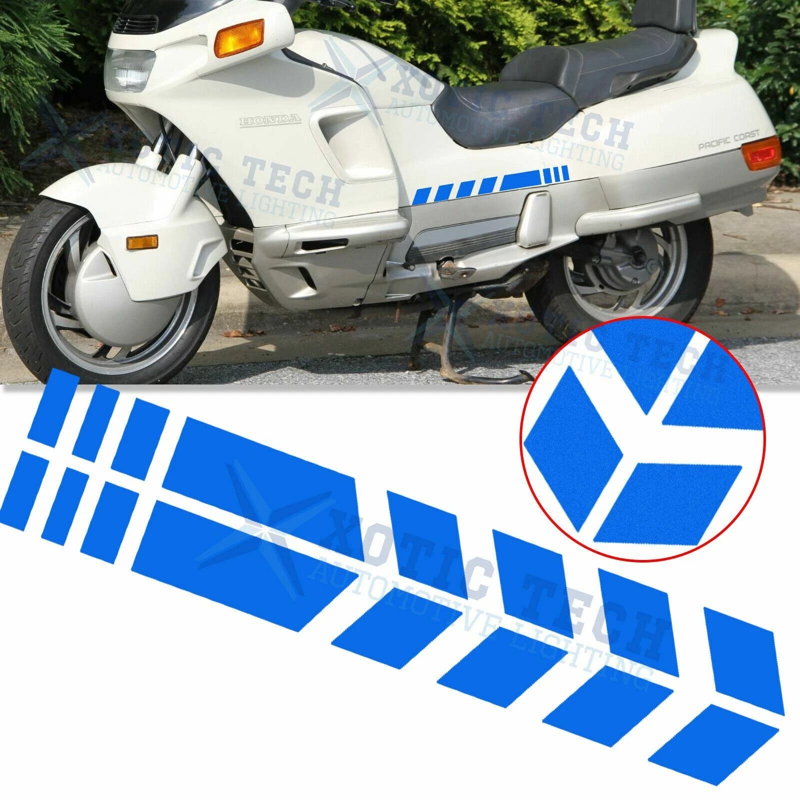Arrow Sport Reflective Racing Stripe Fender Stickers for Motorcycles (—–—)