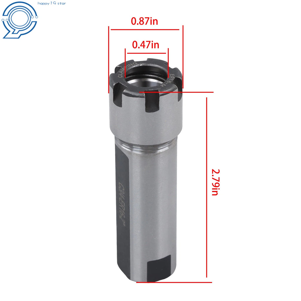 ER16 Collet Chuck Extension for Precision Tools (3/4 Inch Shank, 2 Inch Length)