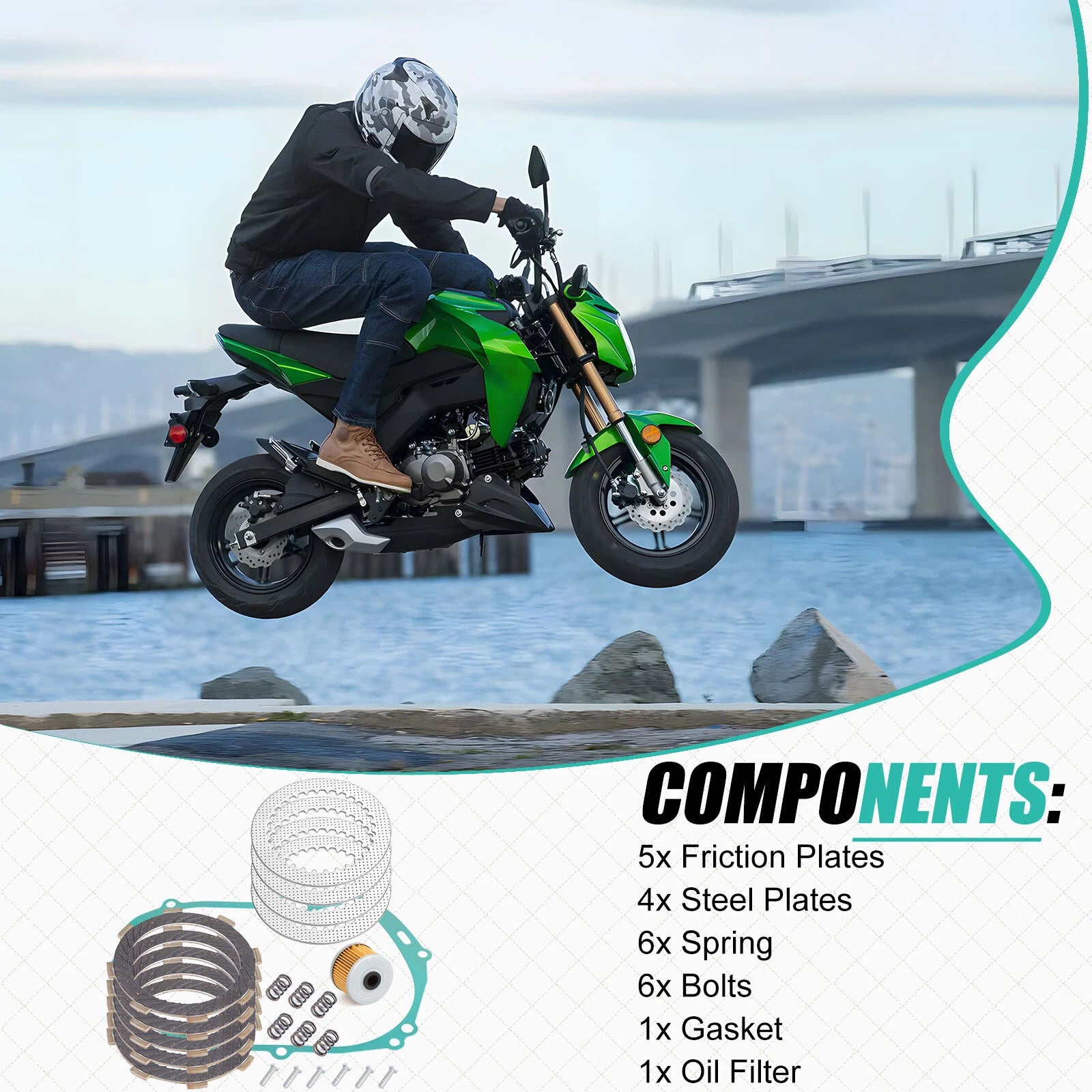 Clutch Kit for Kawasaki Z125 PRO BR125 (2017–2024)