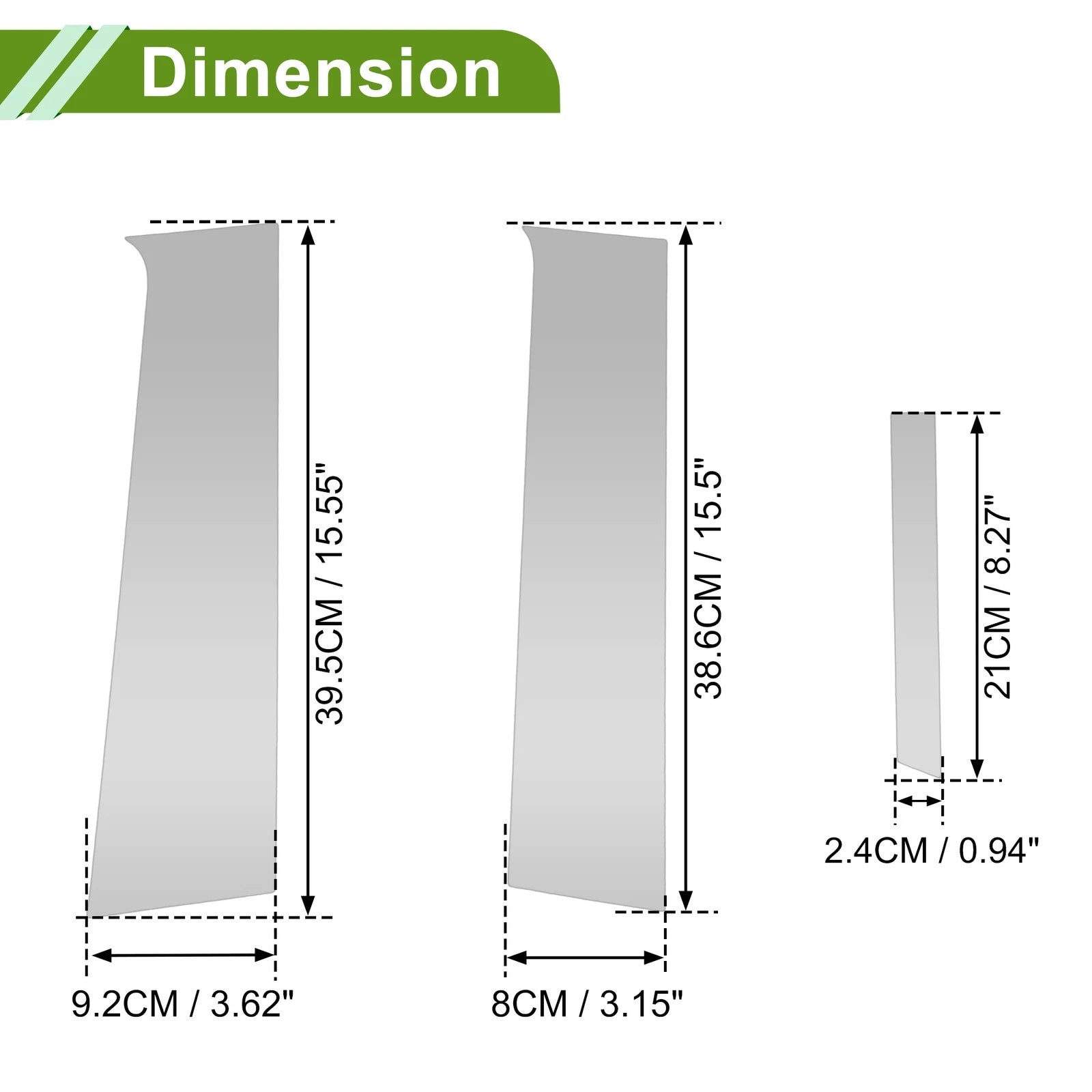 6 Pcs Pillar Window Trim for Chevy Aveo (2012–2023) Silver Tone