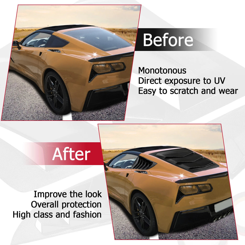 Rear Side Window Louver Sun Shade Cover for Corvette C7 (2014-2019)