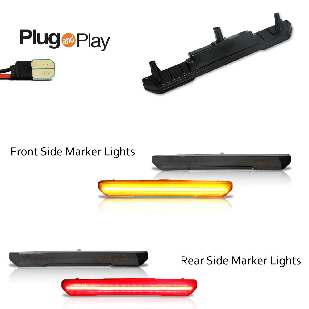 Smoked LED Side Marker Lights for GMC Sierra 2500 3500 (2020–2024)