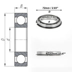 Deep Groove Ball Bearing 50x72x12mm for Scooter Skateboard (P0)