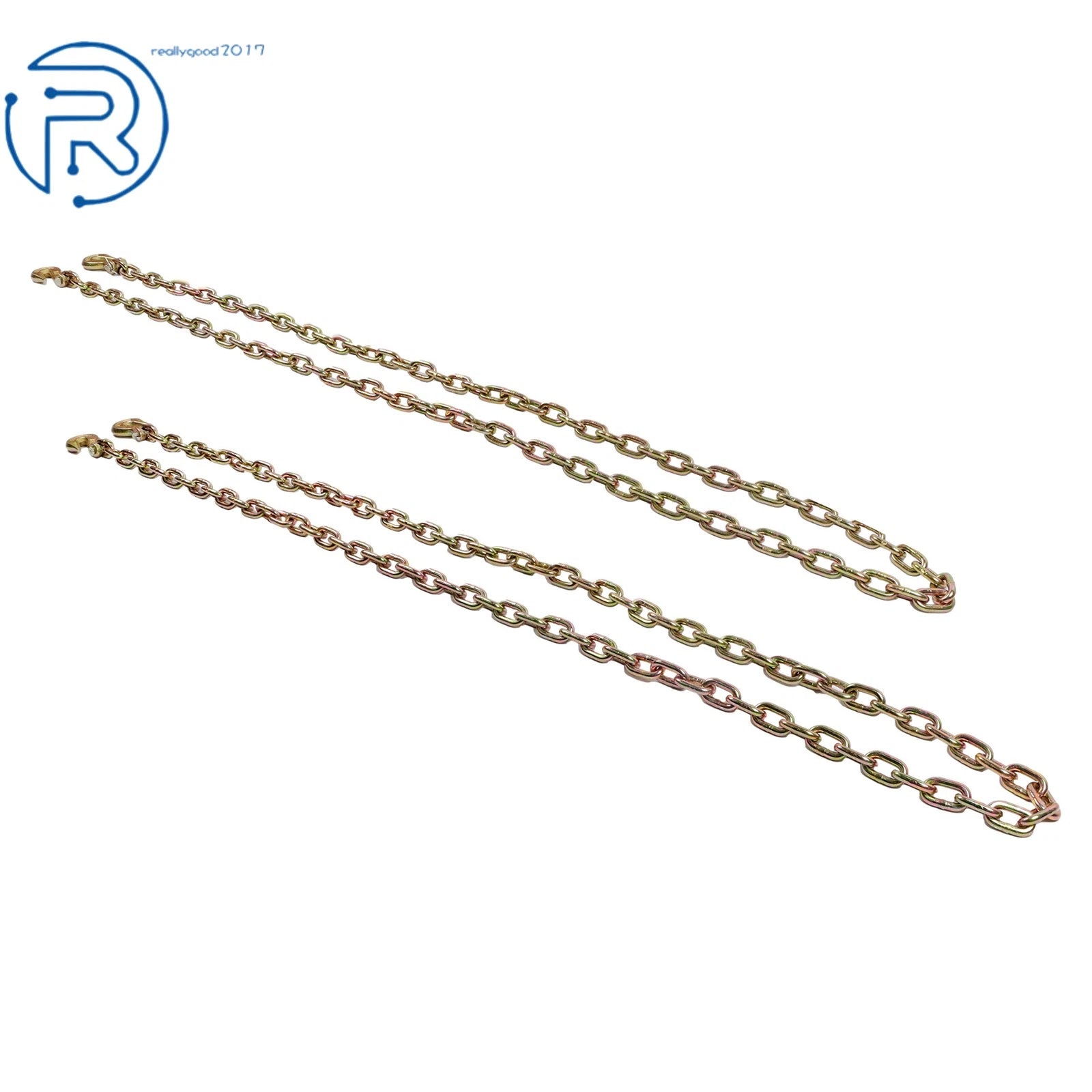 Set of 2 G80 Tie Down Tow Chains with Hooks for Various Vehicles