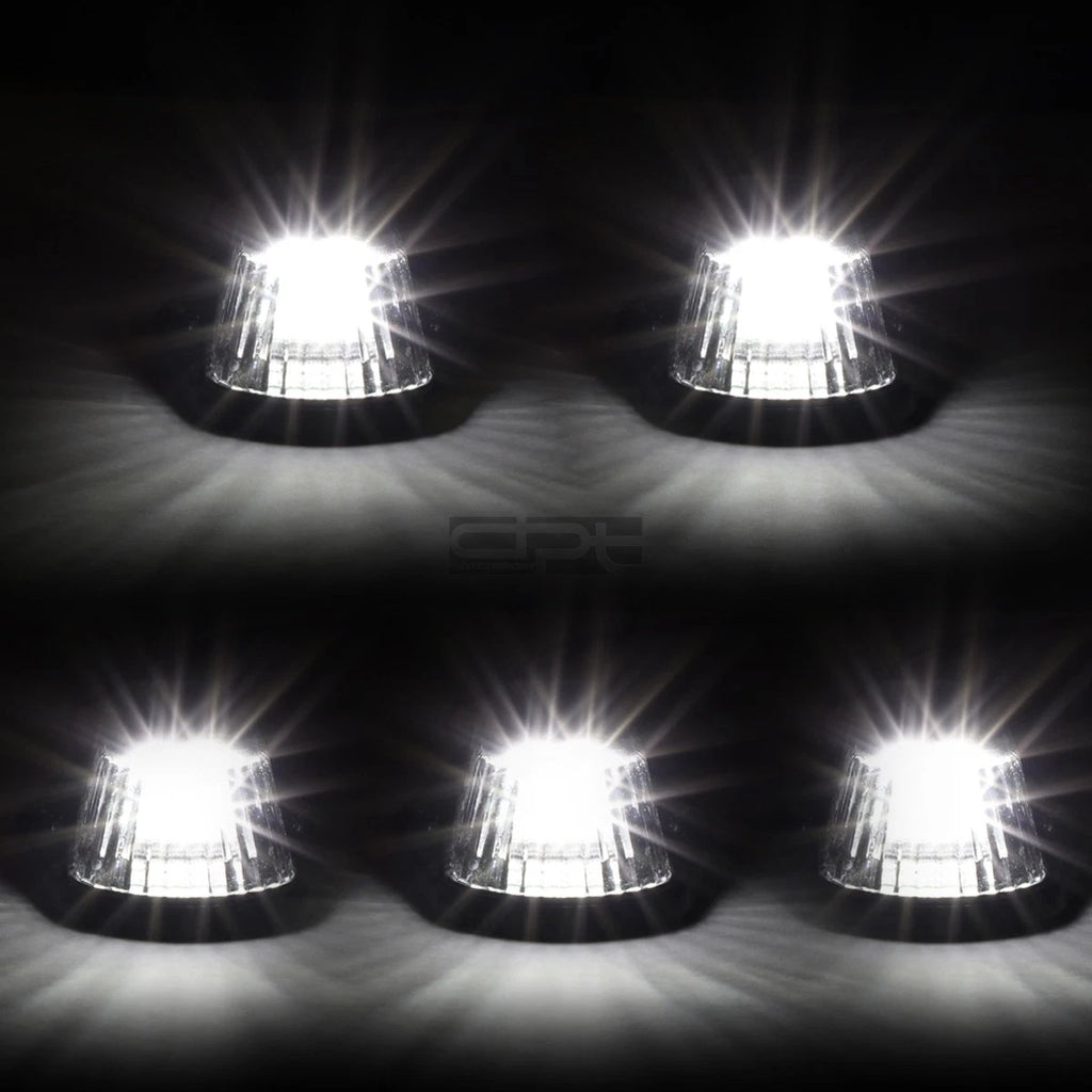 5Pcs Chrome LED Cab Roof Running Lights for F-Series Pickup (1980–1996)