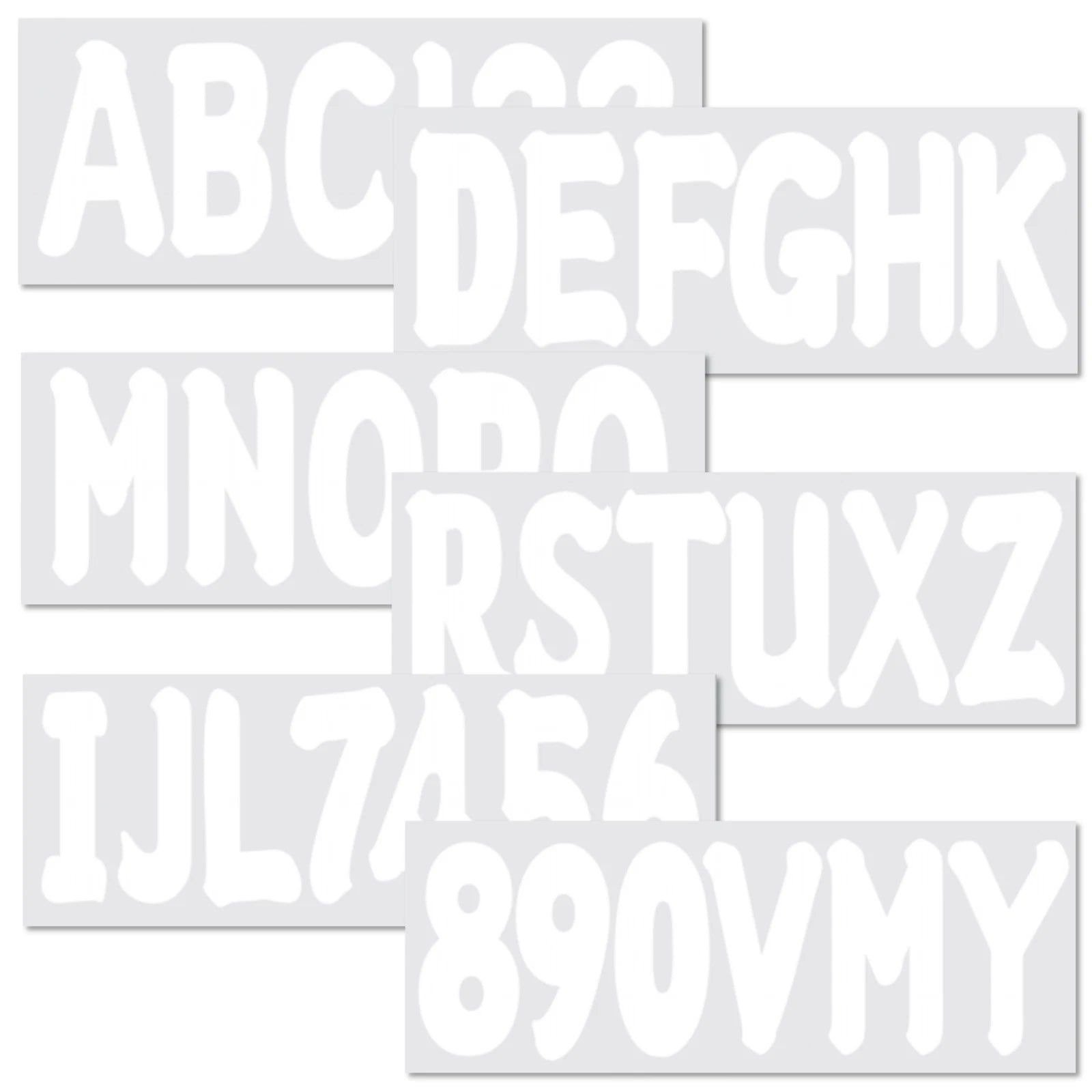 Set of 4 Personalized Boat Registration Decals A-Z & 0-9 White