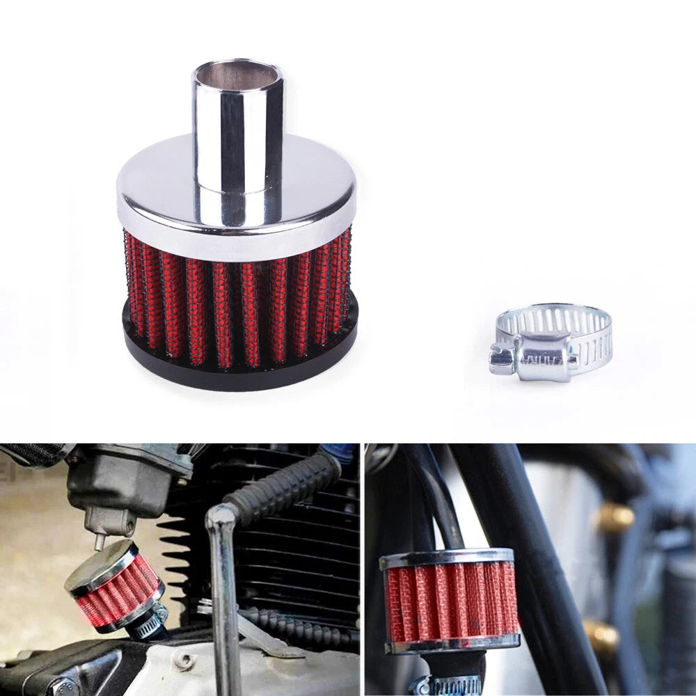 2X Cold Air Intake Filter for Turbo Vent Crankcase Valve Cover (16mm)