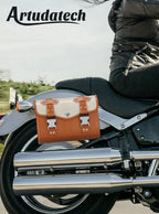 Saddlebag Side Storage Tool Bag for Motorcycle (Universal, Brown)
