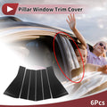 6 Pcs Door Pillar Window Trim for KIA Carnival (2020–2023) Black Carbon Fiber