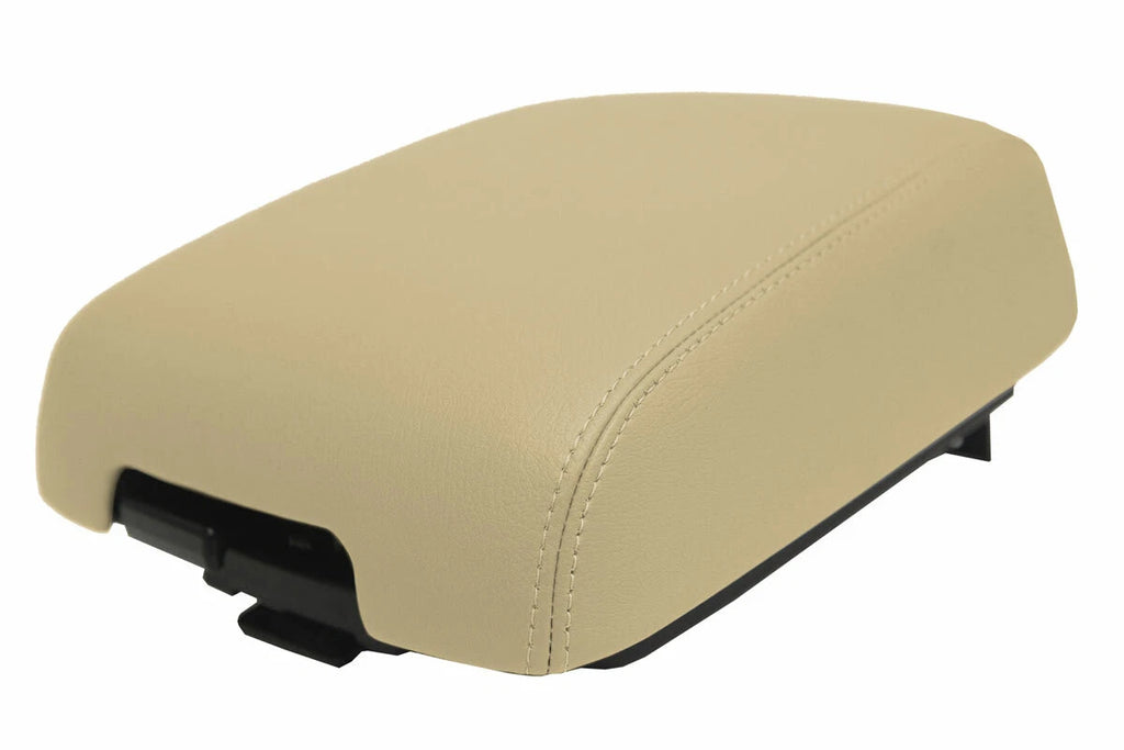 Leather Console Lid Armrest Cover for Mitsubishi Montero (2001–2006) Beige