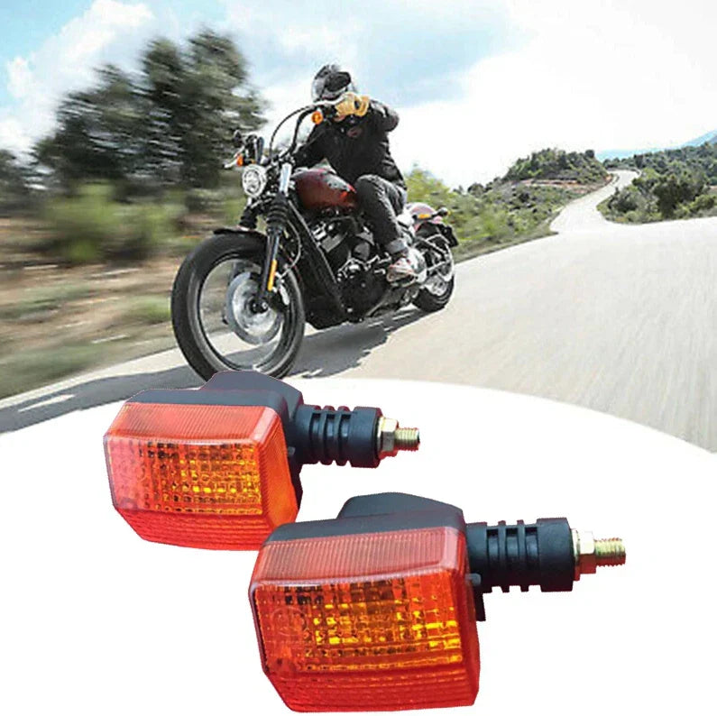 4 x Motorcycle Indicators Yellow Lens for Honda, Yamaha, Suzuki, Kawasaki