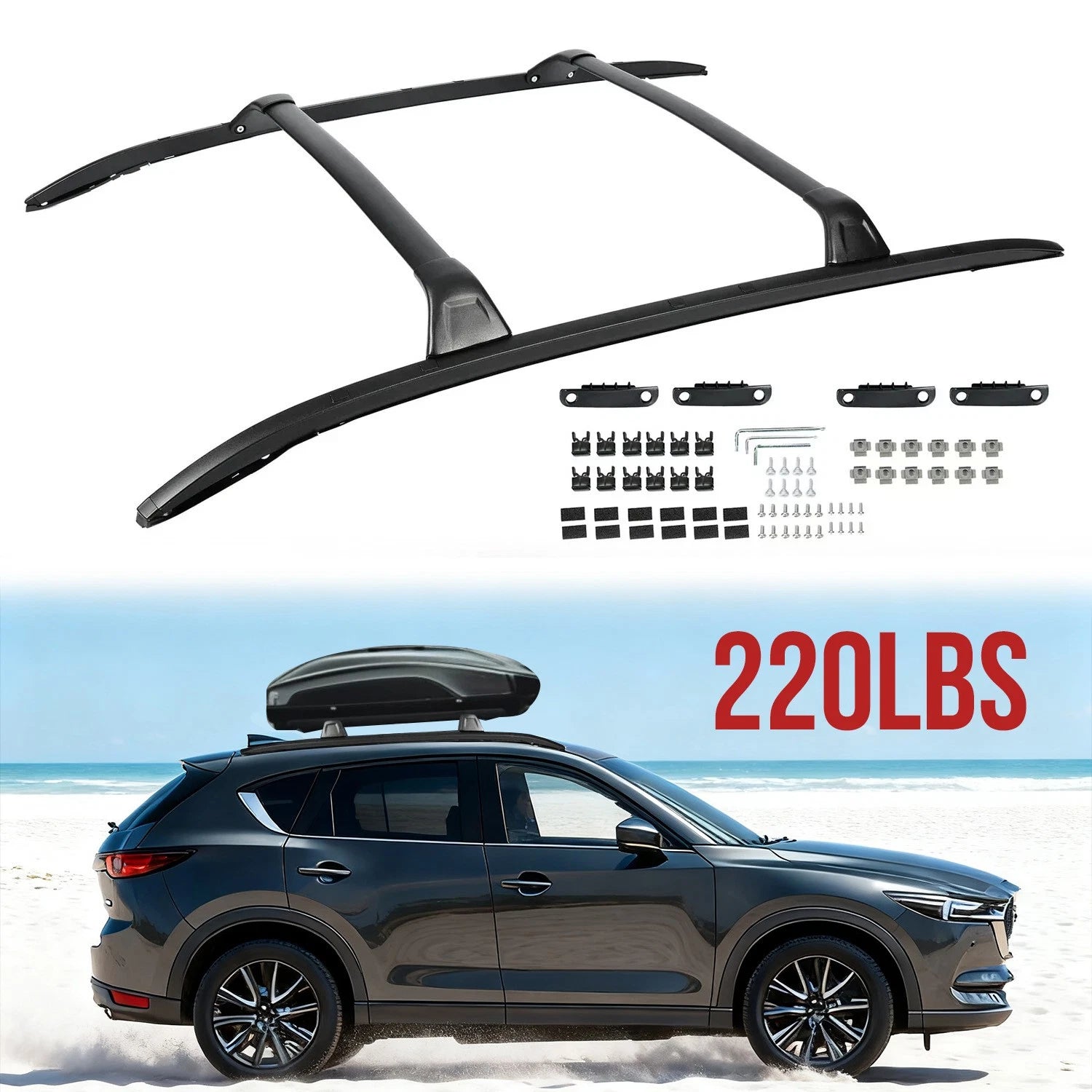 Set of 2 Roof Top Rack Cross Bars for Mazda CX-5 (2017–2025)