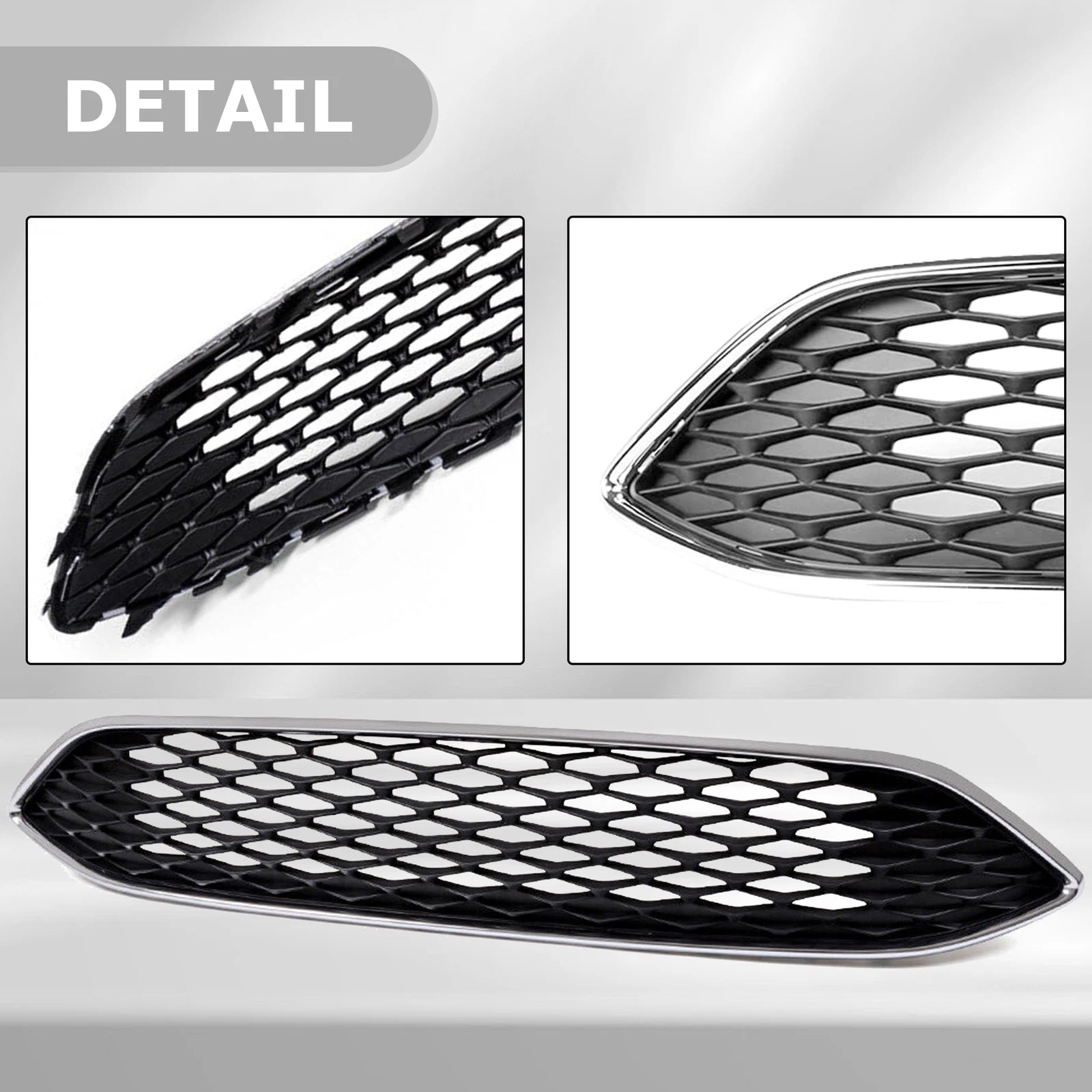 Front Upper Bumper Grille with Chrome Trim for Ford Focus (2015-2018)