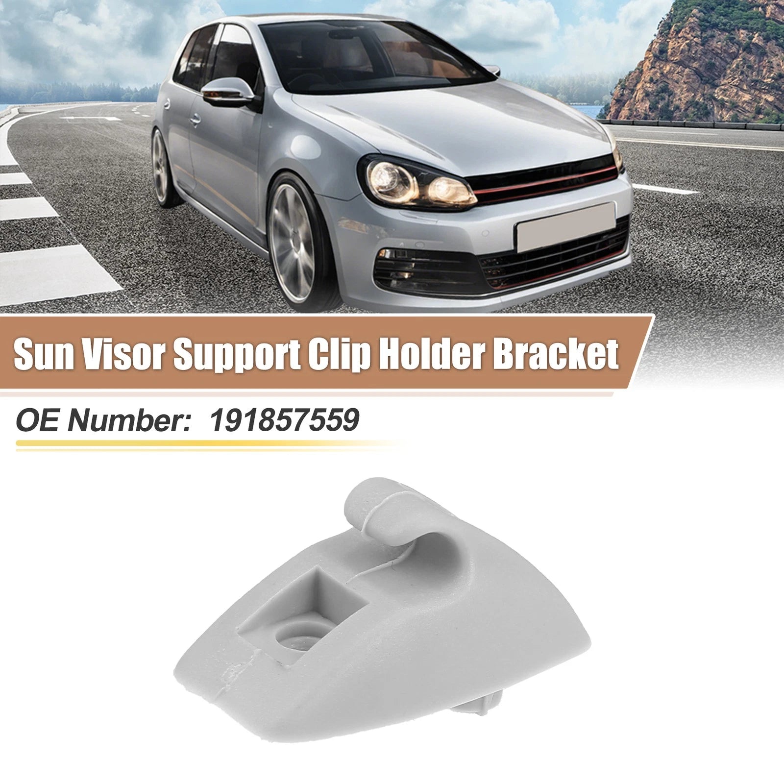 Sun Visor Support Clip Retainer No.191857559 for Volkswagen Rabbit (1979–1984)