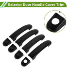 Set of 8 Exterior Door Handle Cover Trim for Volkswagen Transporter (T5) Matte Black