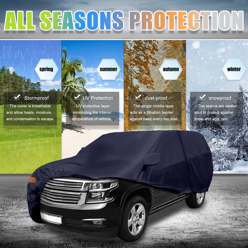 SUV Car Cover for Chevrolet Tahoe (2007–2024) Sun Protection 190T PU Navy Blue