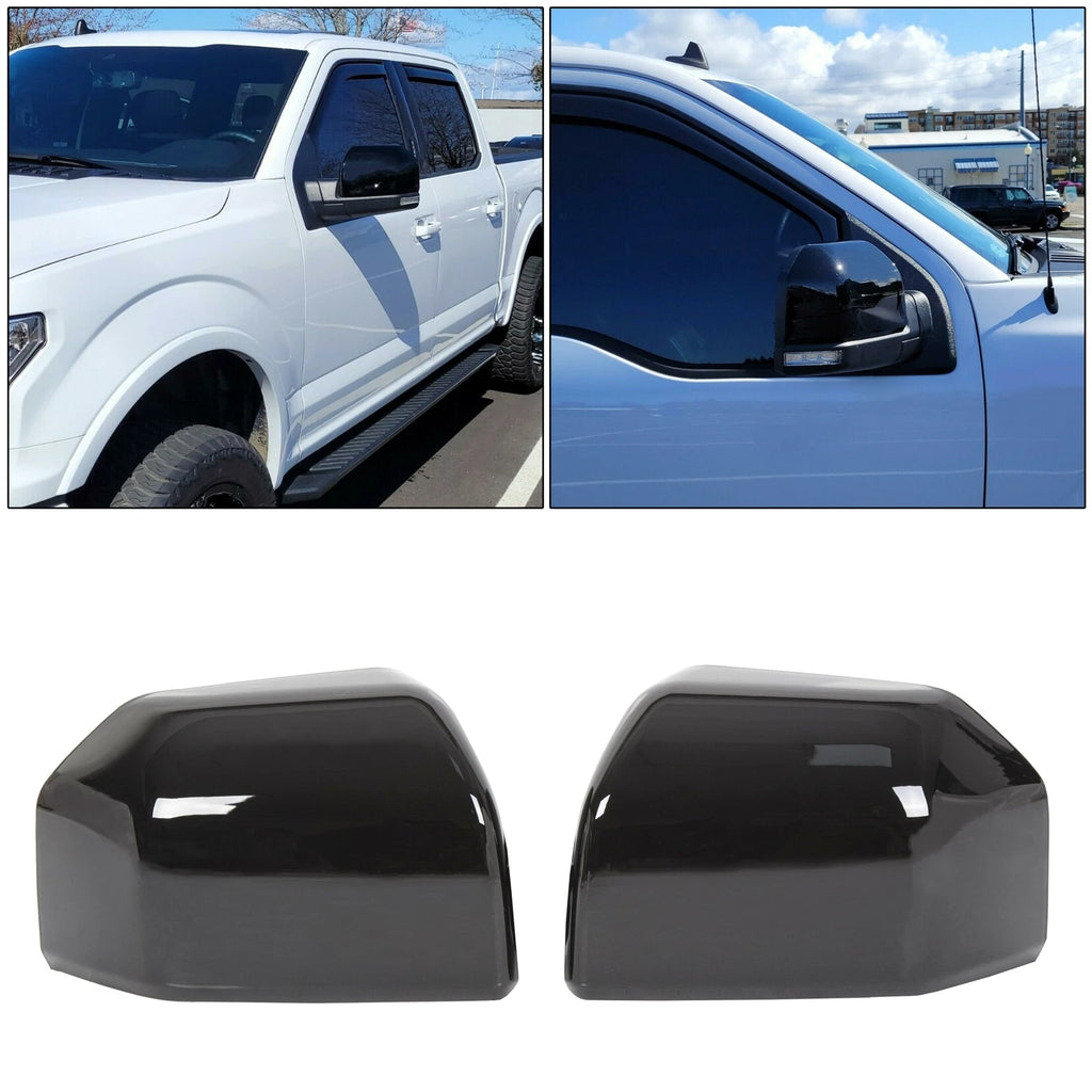 Mirror Covers for Ford F150 F-150 (2015–2020) Glossy Black