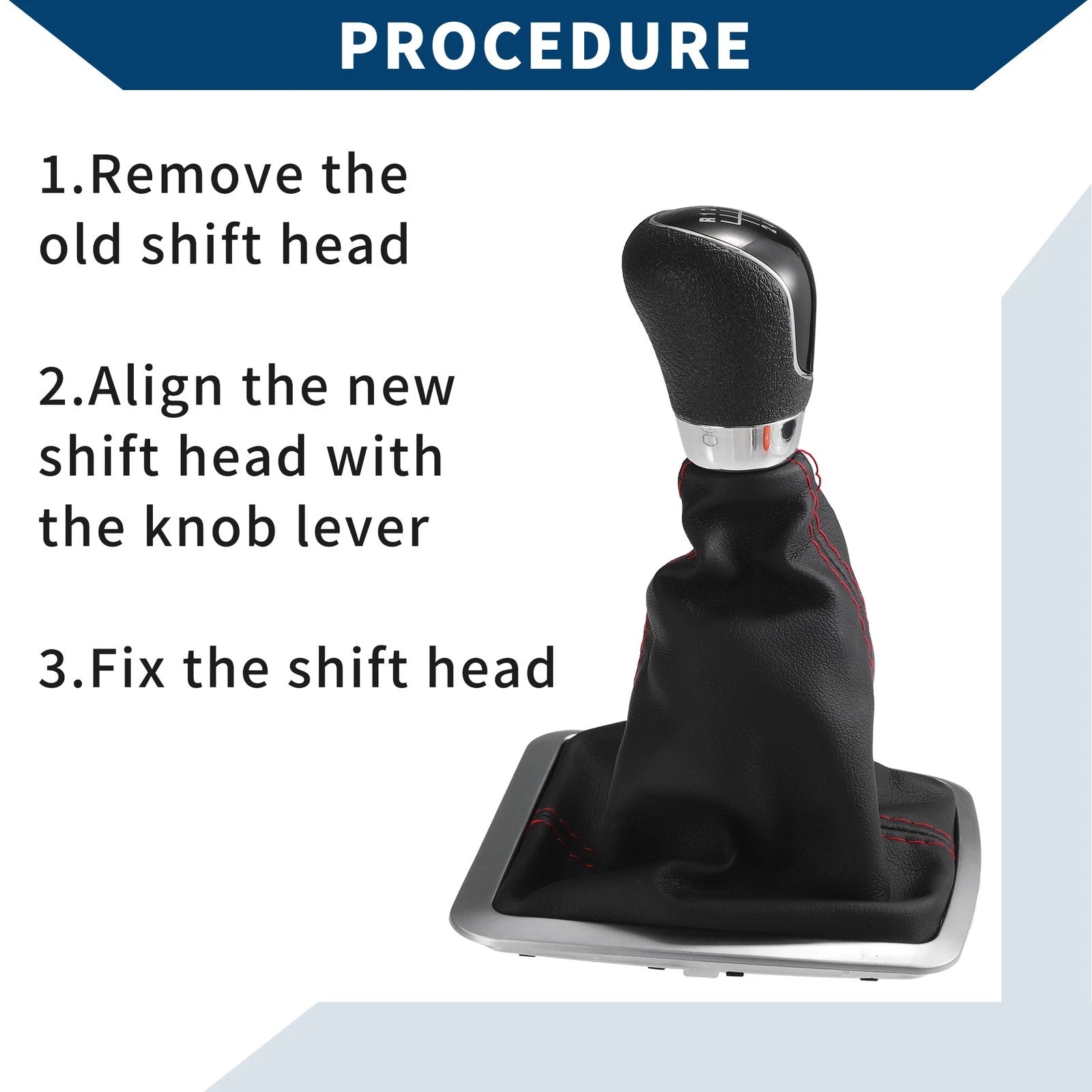 6 Speed Gear Shift Knob with Dust Cover for Ford Focus (2005–2008)