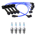 NGK 7mm Wire Set & Denso Iridium Spark Plug Kit for Toyota Corolla (1998–2002)