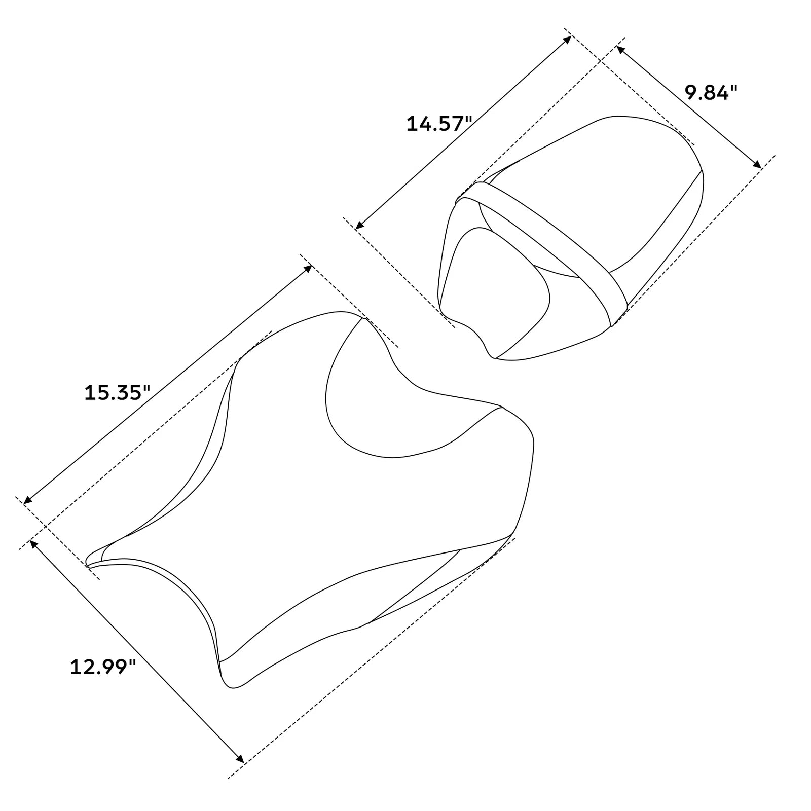Driver & Passenger Seats for Suzuki GSXR1000 (2009–2016) - Black Blue