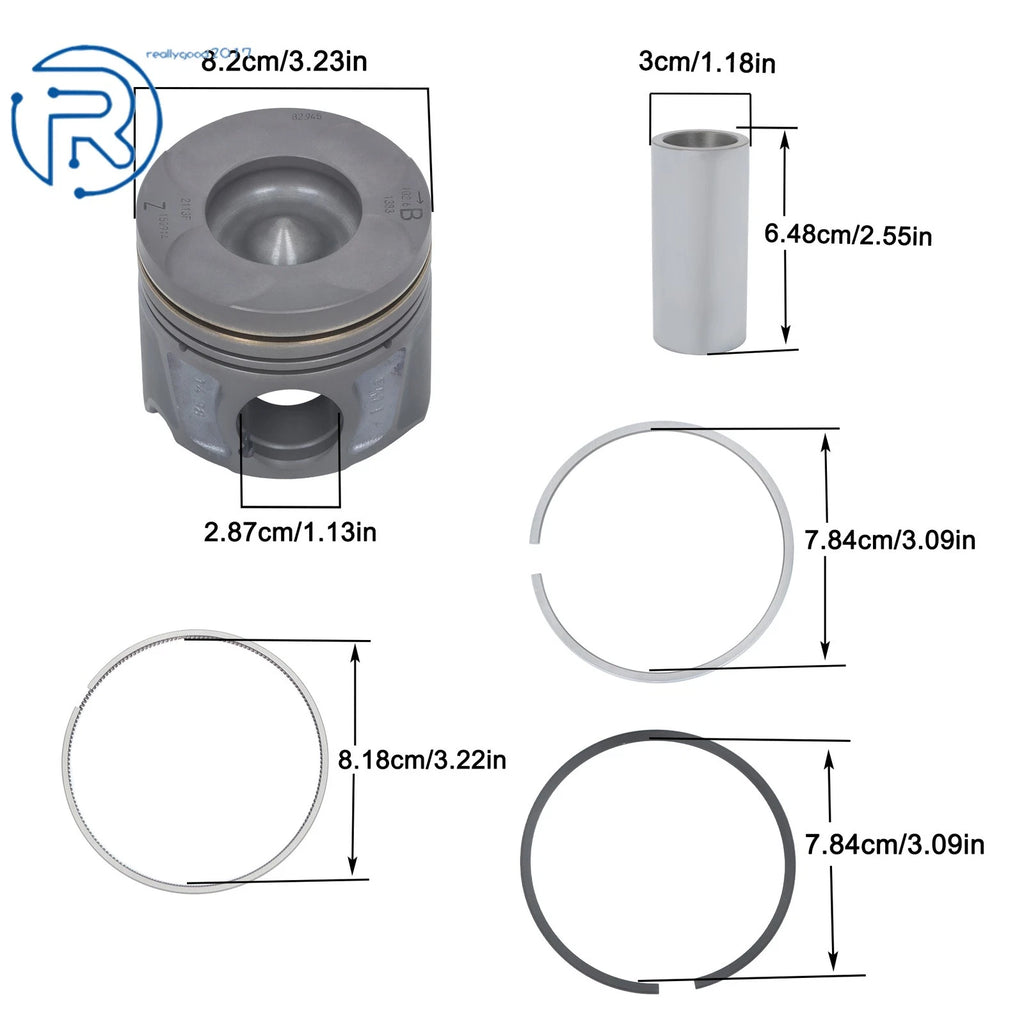Piston Set with Ring Kit for Jeep RAM 1500 3.0L V6 Diesel (2014-2022)