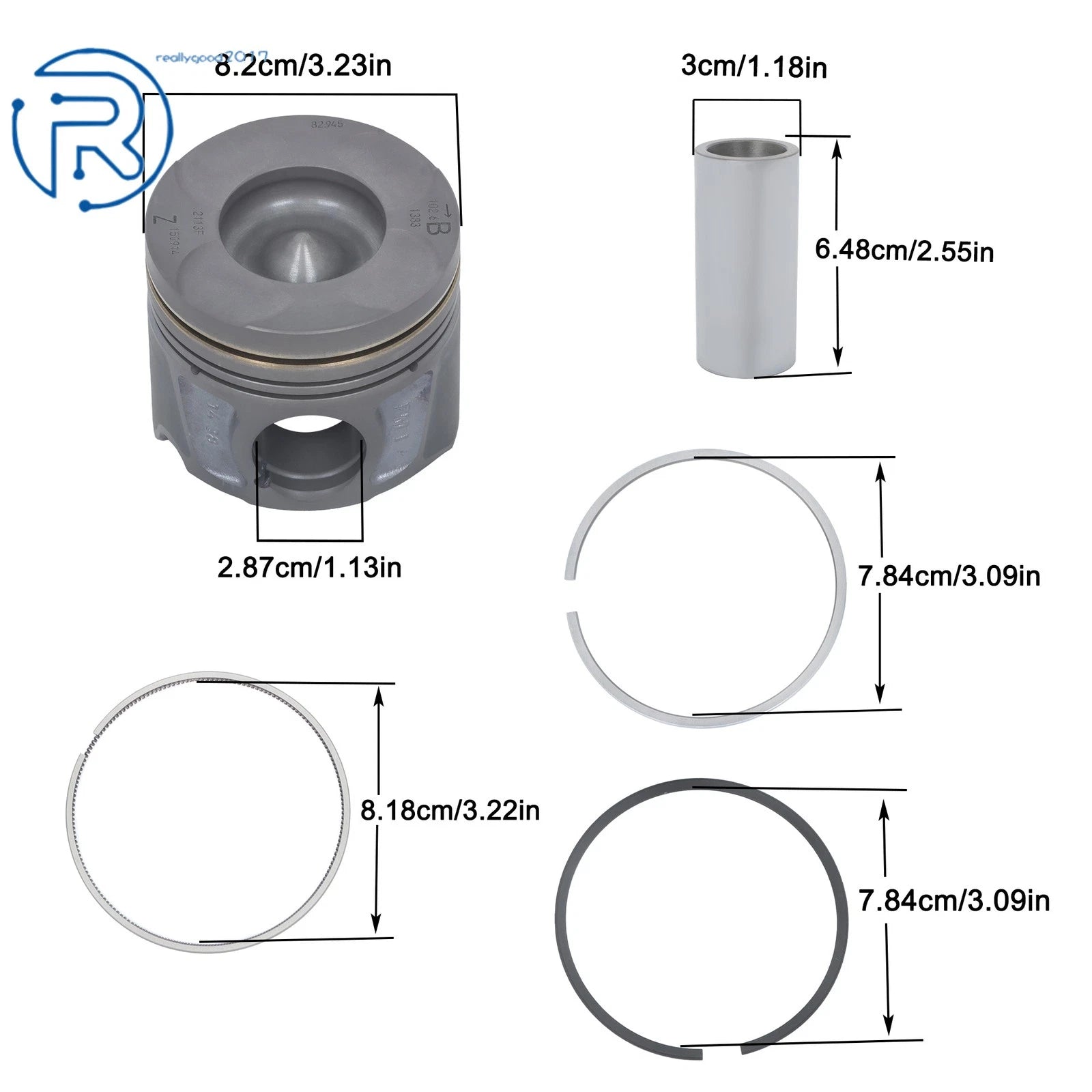 Piston Set with Ring Kit for Jeep RAM 1500 3.0L V6 Diesel (2014-2022)