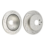 2x Rear Drilled & Slotted Brake Rotors for Nissan Pathfinder (2004–2012)