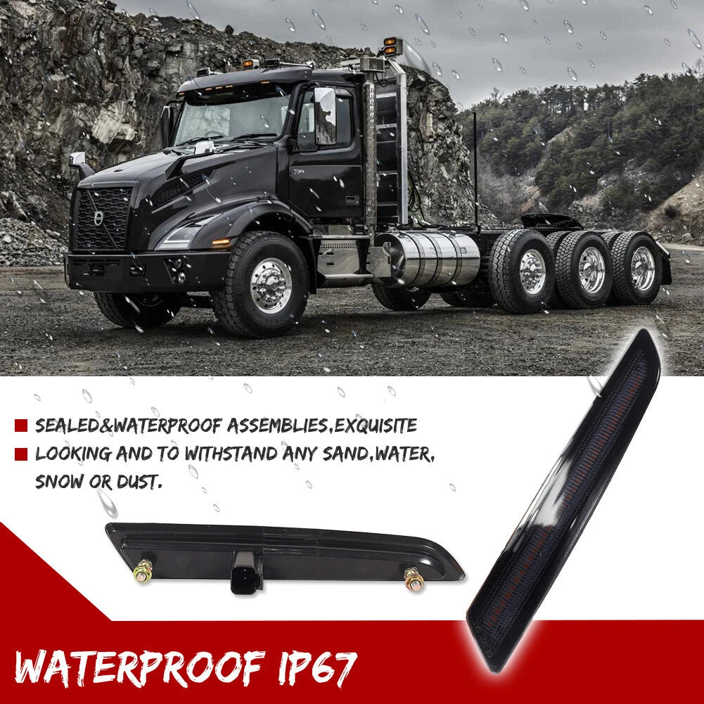Amber LED Front Side Marker Lights for Volvo VNL VNR (2018–2024)