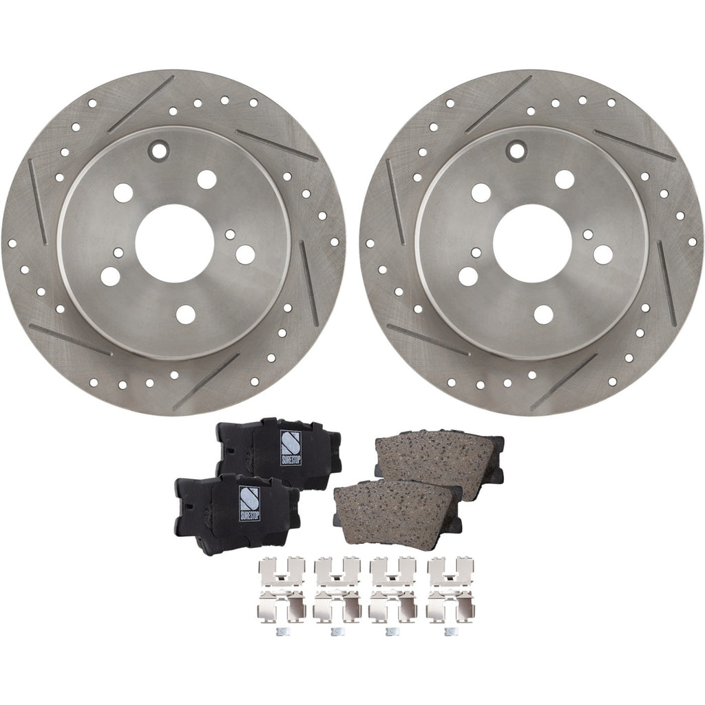 Rear Brake Disc Rotors and Pads Kit for Toyota RAV4, Lexus HS250h (2010)
