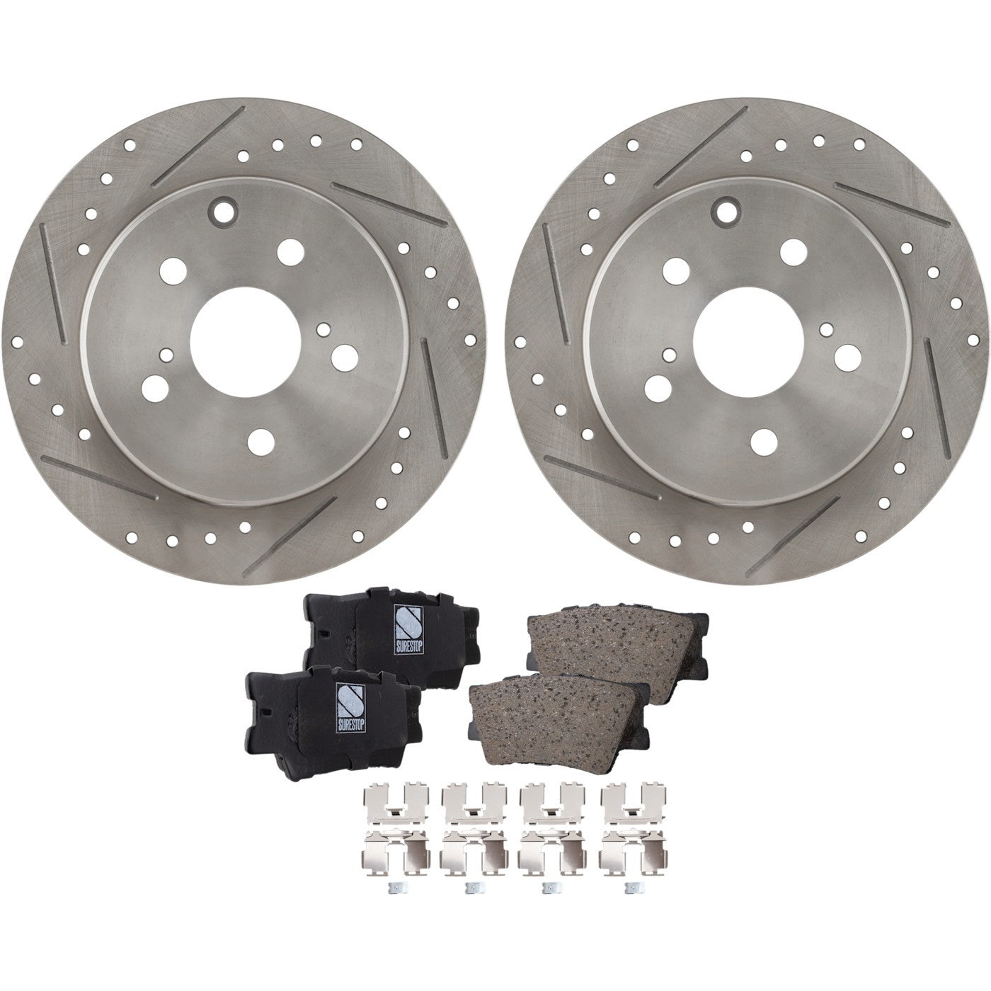 Rear Brake Disc Rotors and Pads Kit for Toyota RAV4, Lexus HS250h (2010)